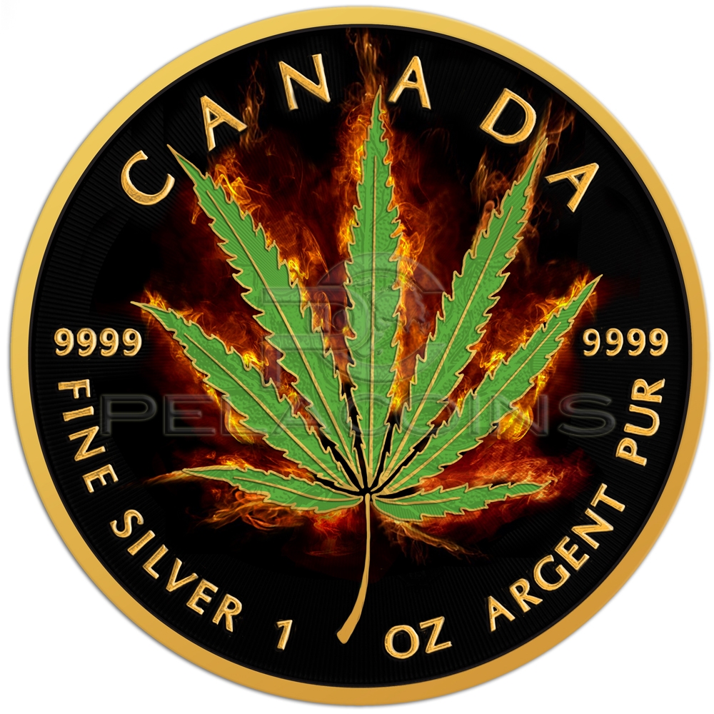 canada 2016 maple leaf burning marijuana