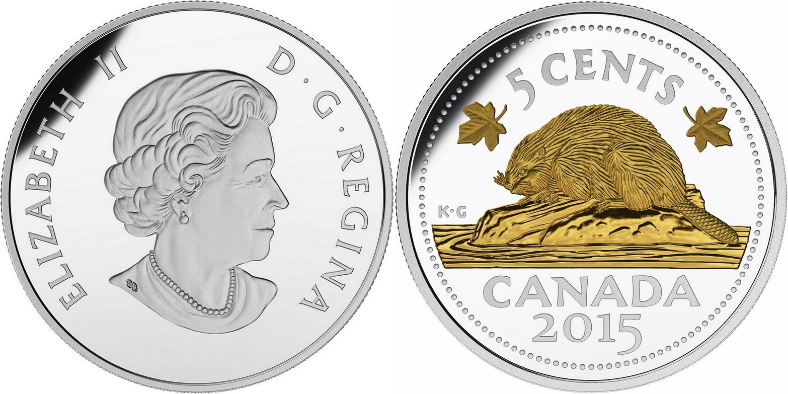 canada 2015 5 cents castor