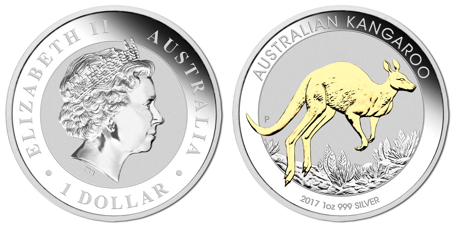 australie 2017 kangourou plaq or