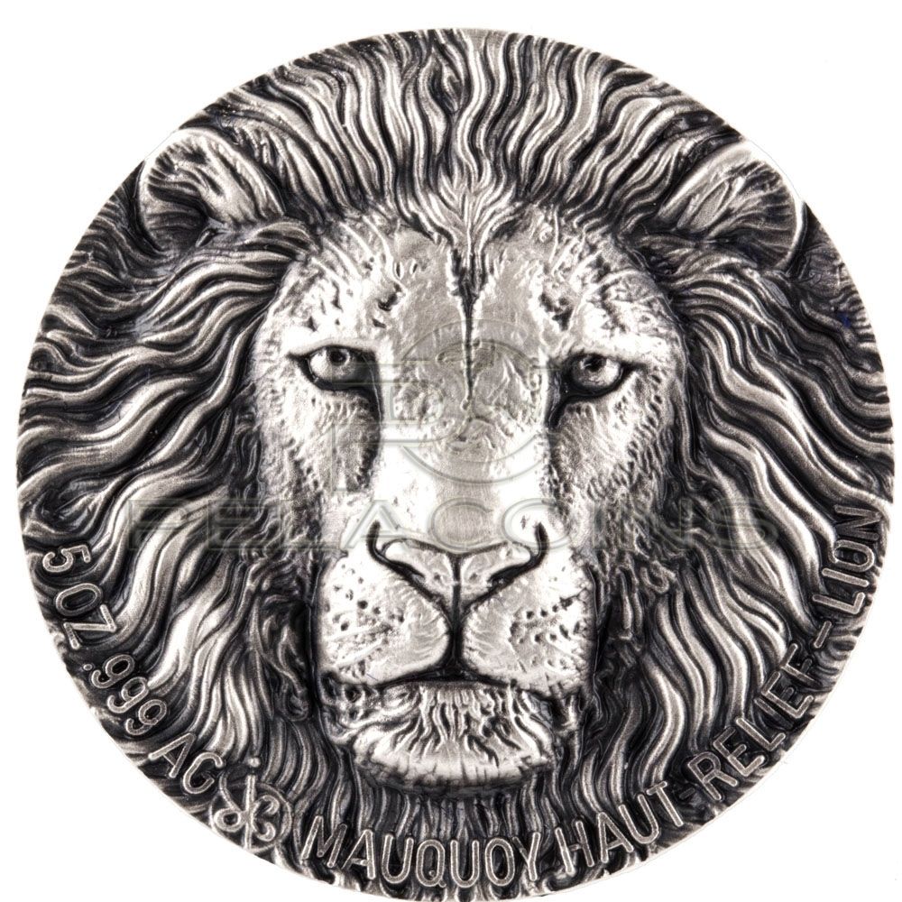 cote d'ivoire 2016 lion haut relief 5 oz