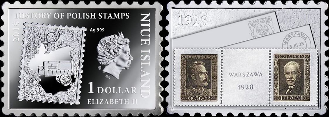 niue 2018 histoire des timbres polonais varsovie 1928