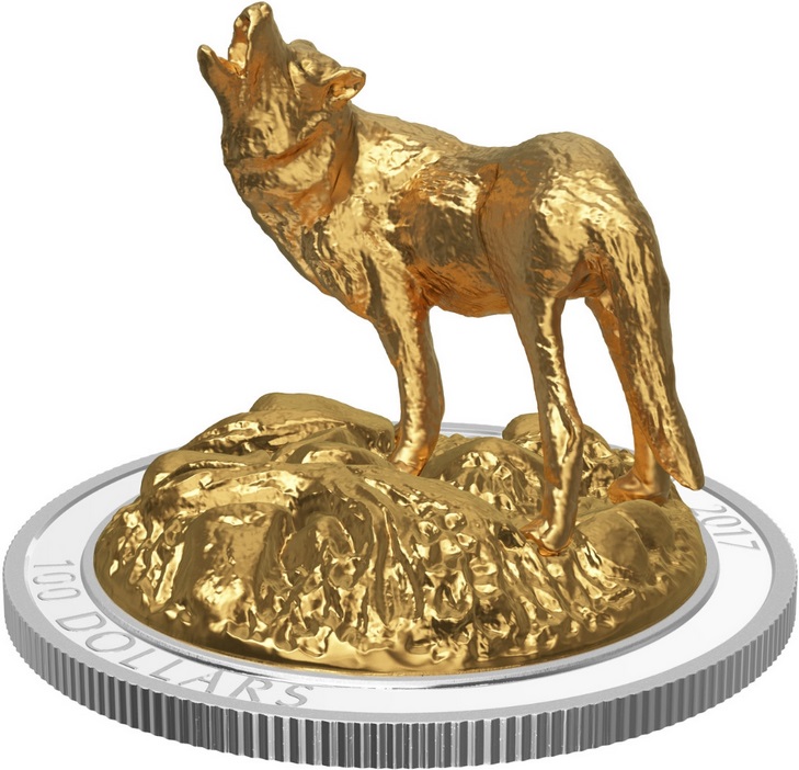 canada 2017 animaux 3D loup relief
