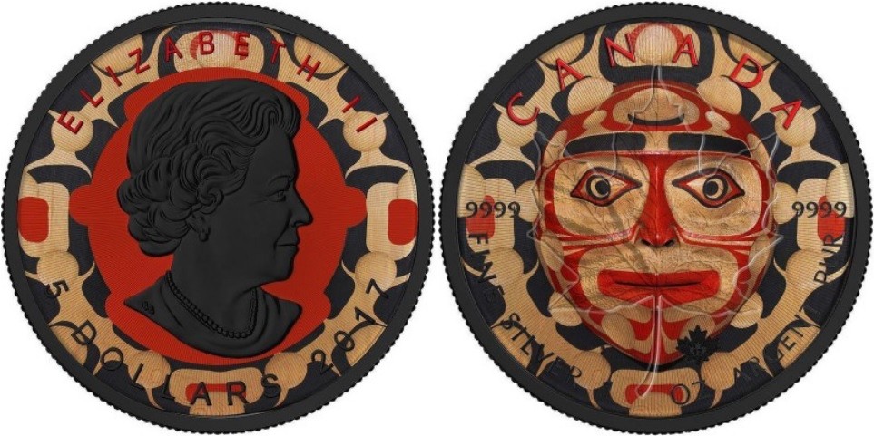 canada 2017 maple leaf masque de la lune