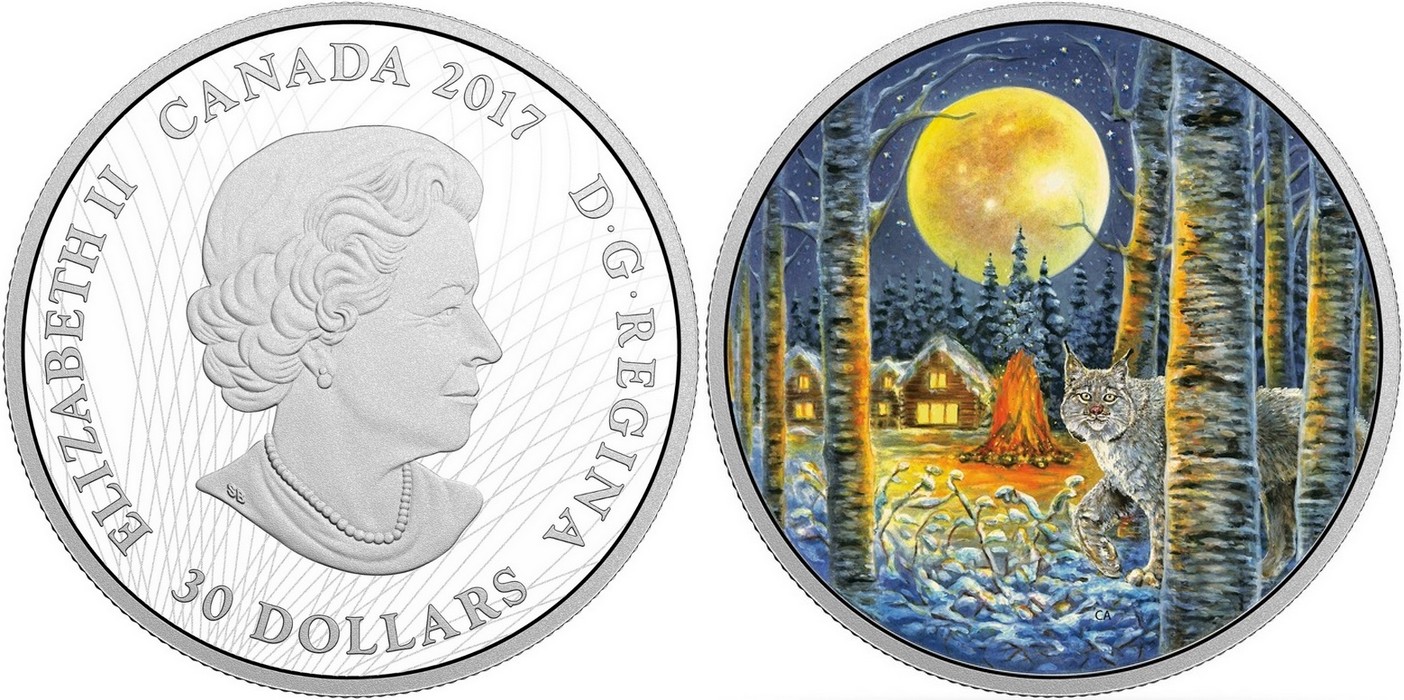 canada 2017 animaux au clair de lune lynx