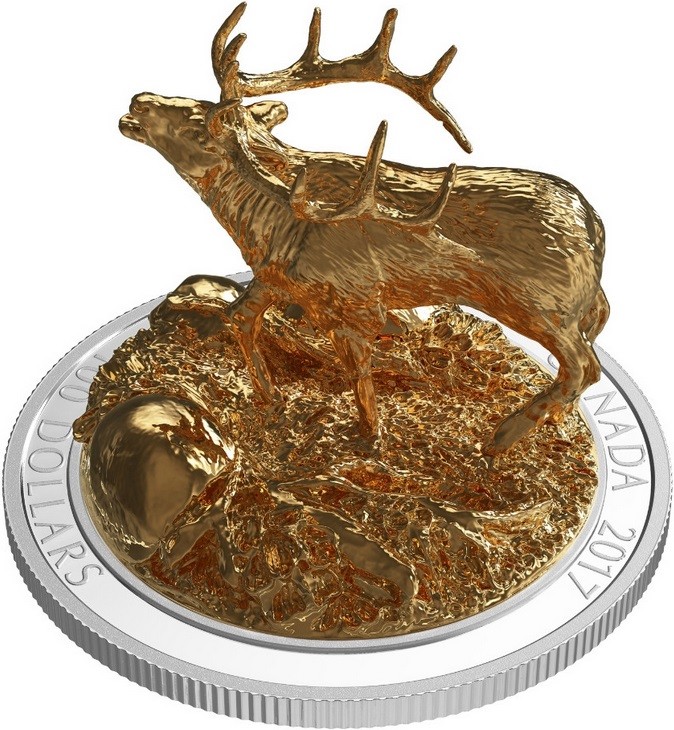canada 2017 sculptures d'animaux wapiti relief