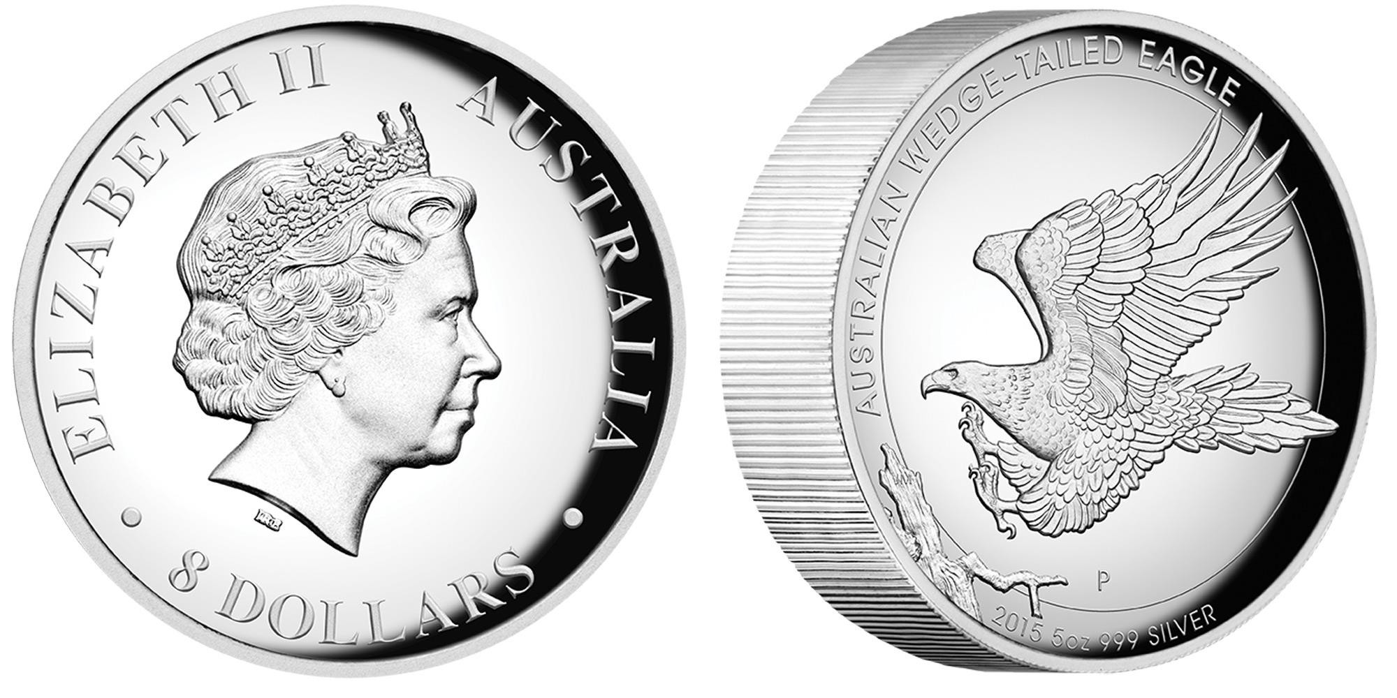 australie 2015 aigle wedge-tailed 5 oz haut relief