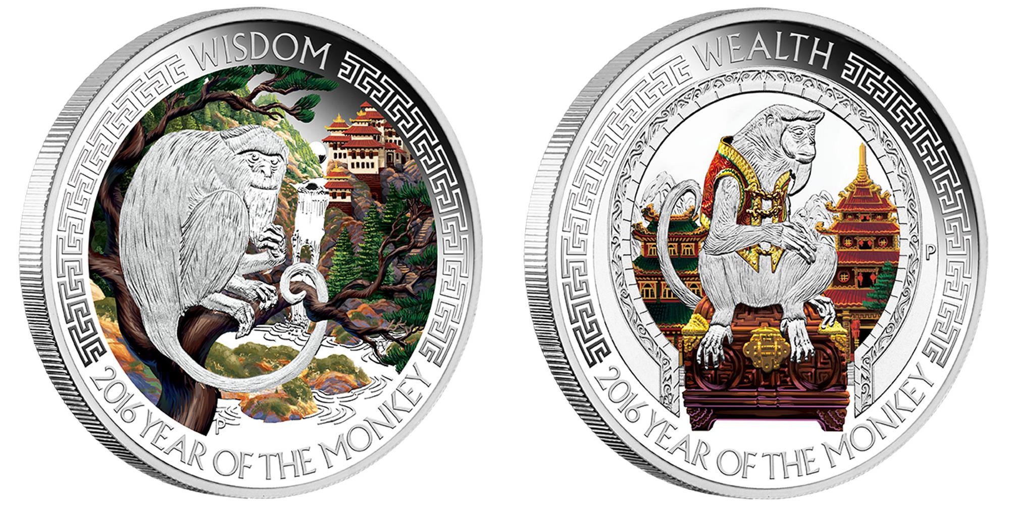 tuvalu 2016 set bonne fortune singe