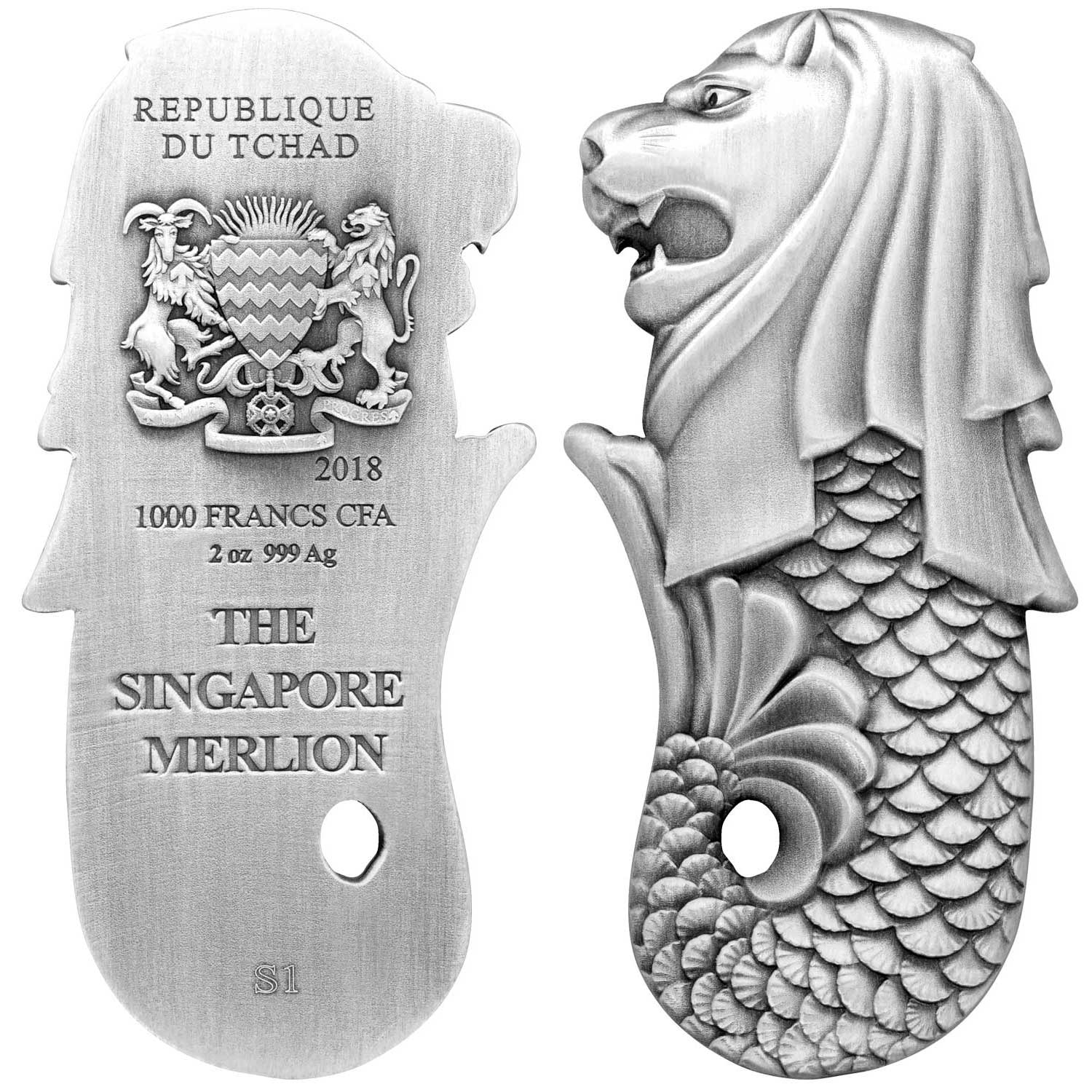 tchad 2018 merlion de singapour
