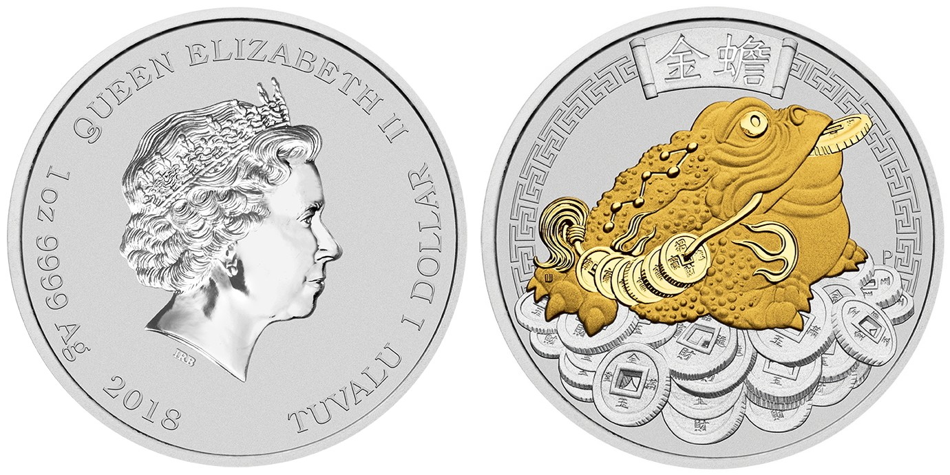 tuvalu 2018 crapaud d'or