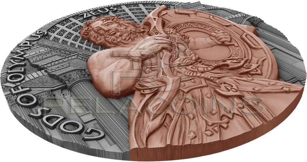 niue 2017 dieux de l'olympe zeus relief