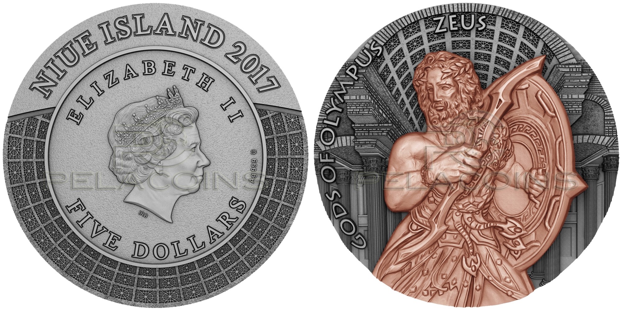 niue 2017 dieux de l'olympe zeus