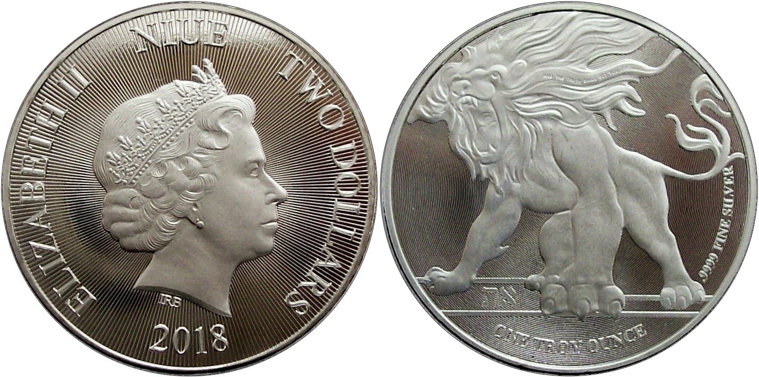 niue 2018 lion de juda