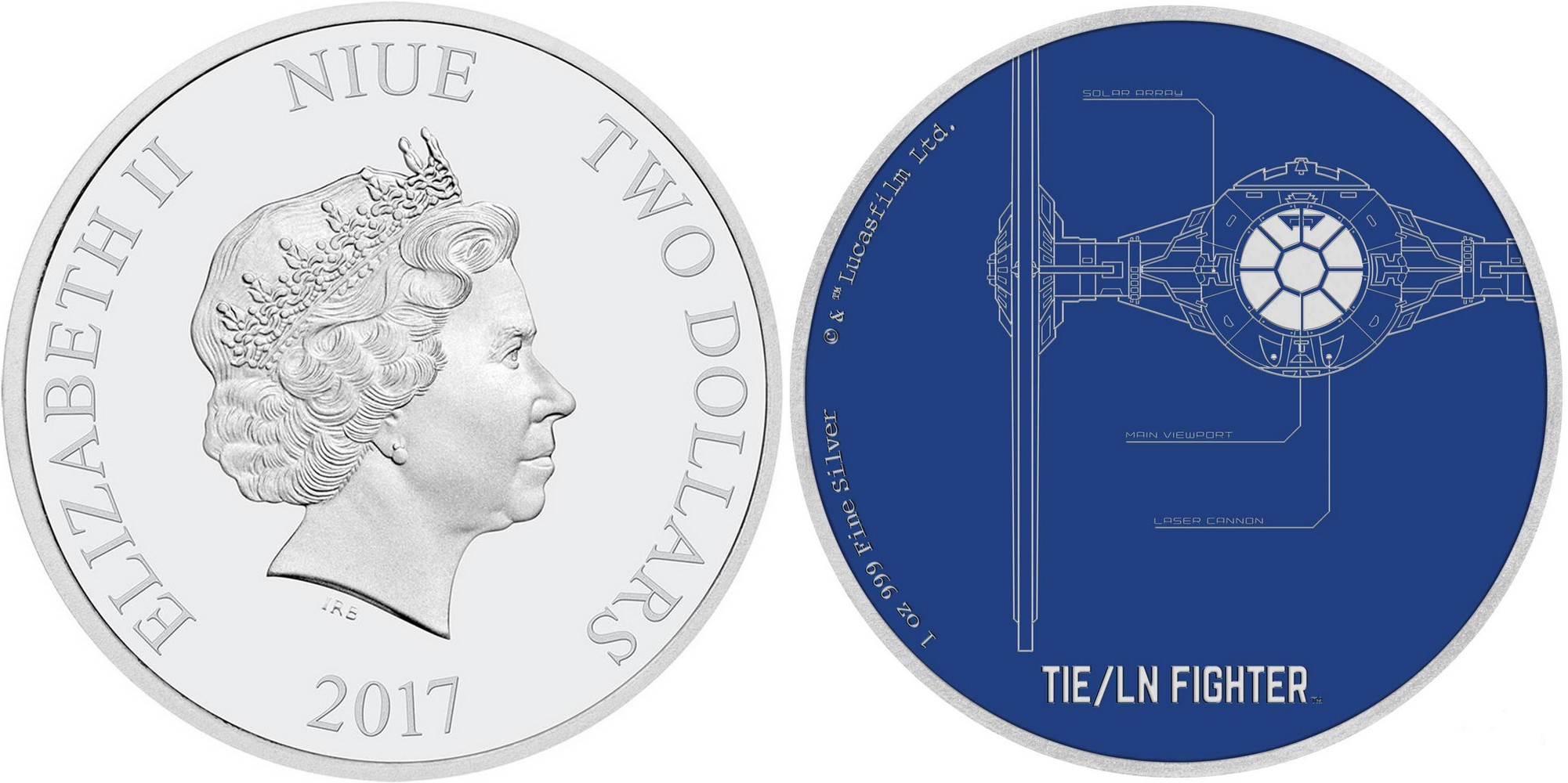 niue 2017 star wars tie ln fighter
