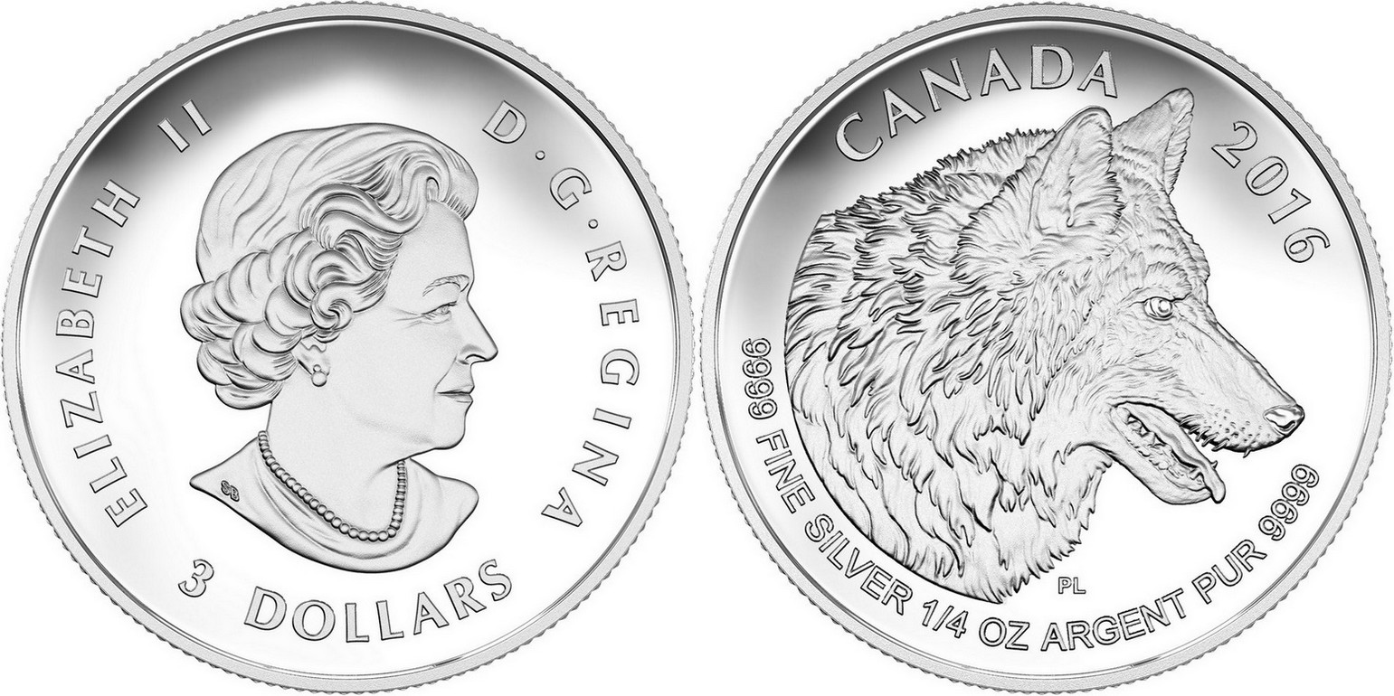 canada 2016 loup set divisionnaire quart oz