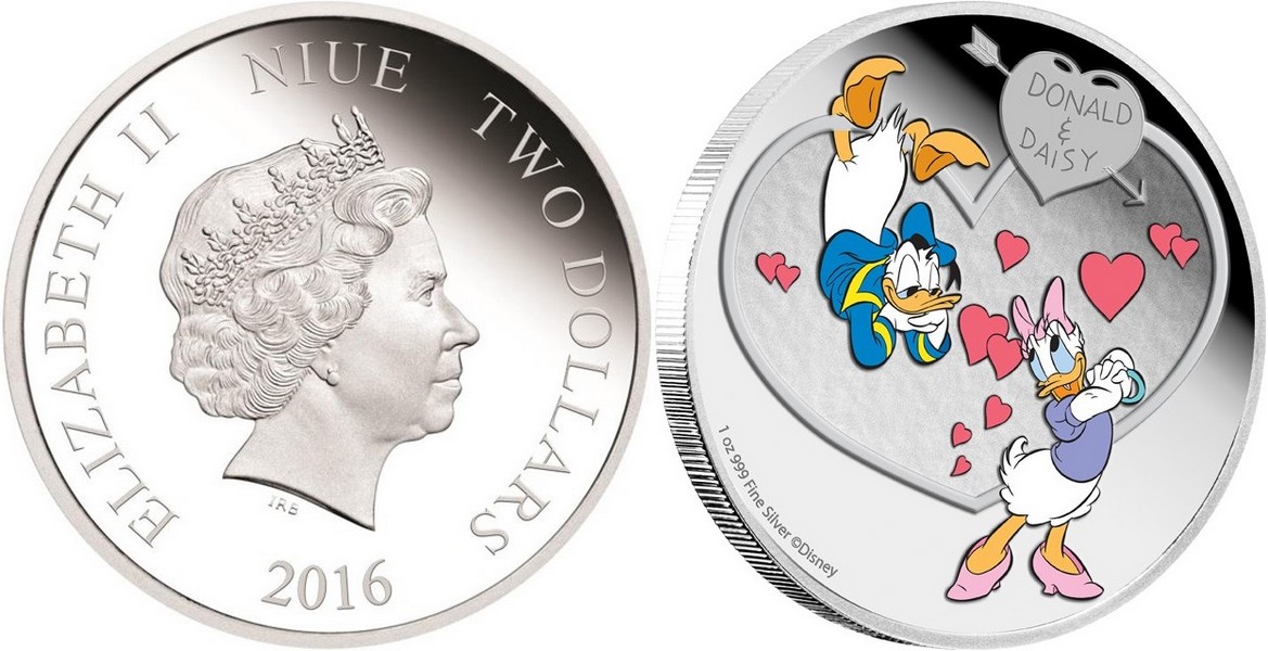 niue 2016 disney crazy in love donald & daisy