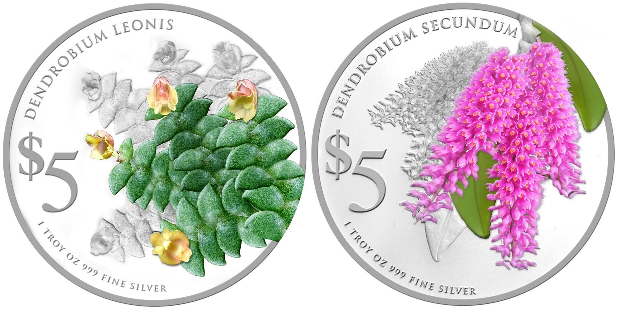 singapour 2015 fleur dendrobium set