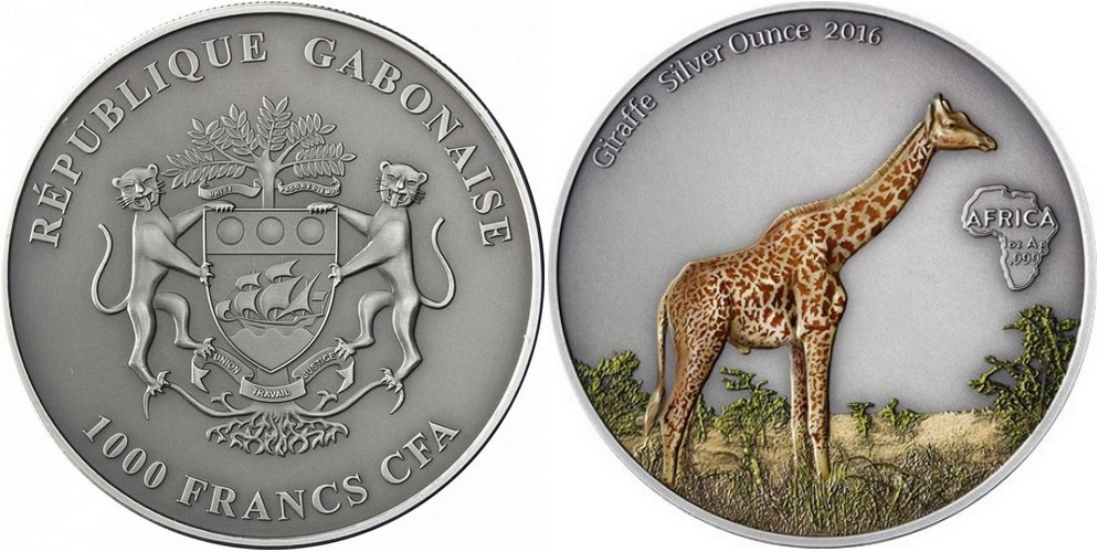 gabon 2016 girafe couleur