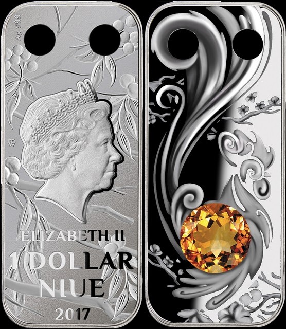 niue 2017 coq talisman pendentif