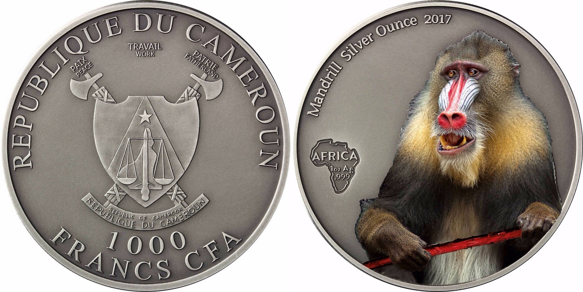 cameroun 2017 mandrill couleur