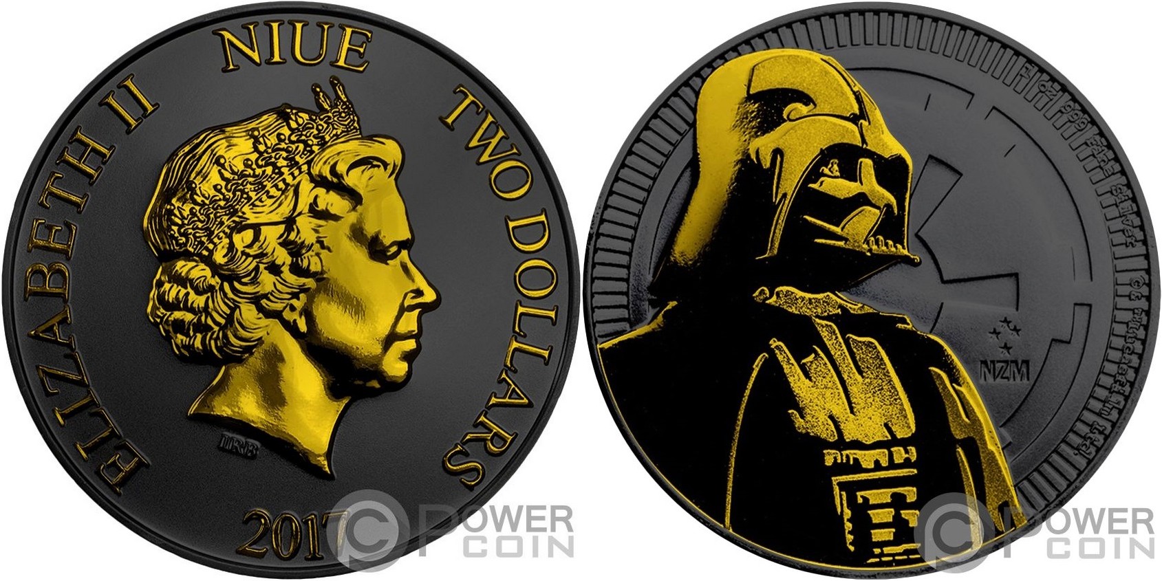 niue 2017 darth vader ruthenium or
