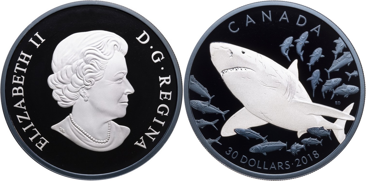 canada 2018 grand requin blanc rhodium