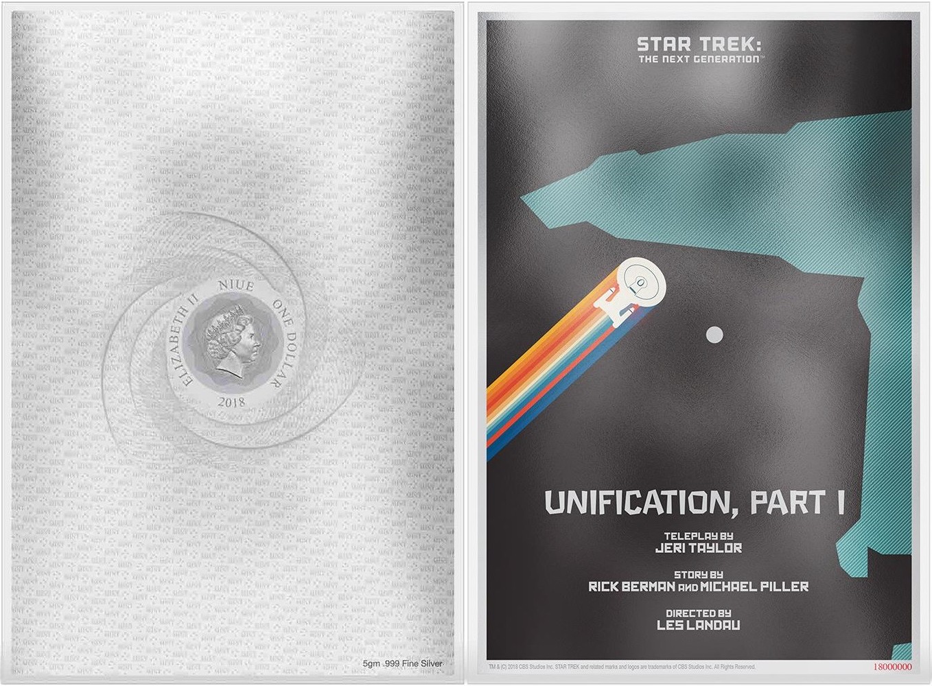 niue 2018 star trek billet unification