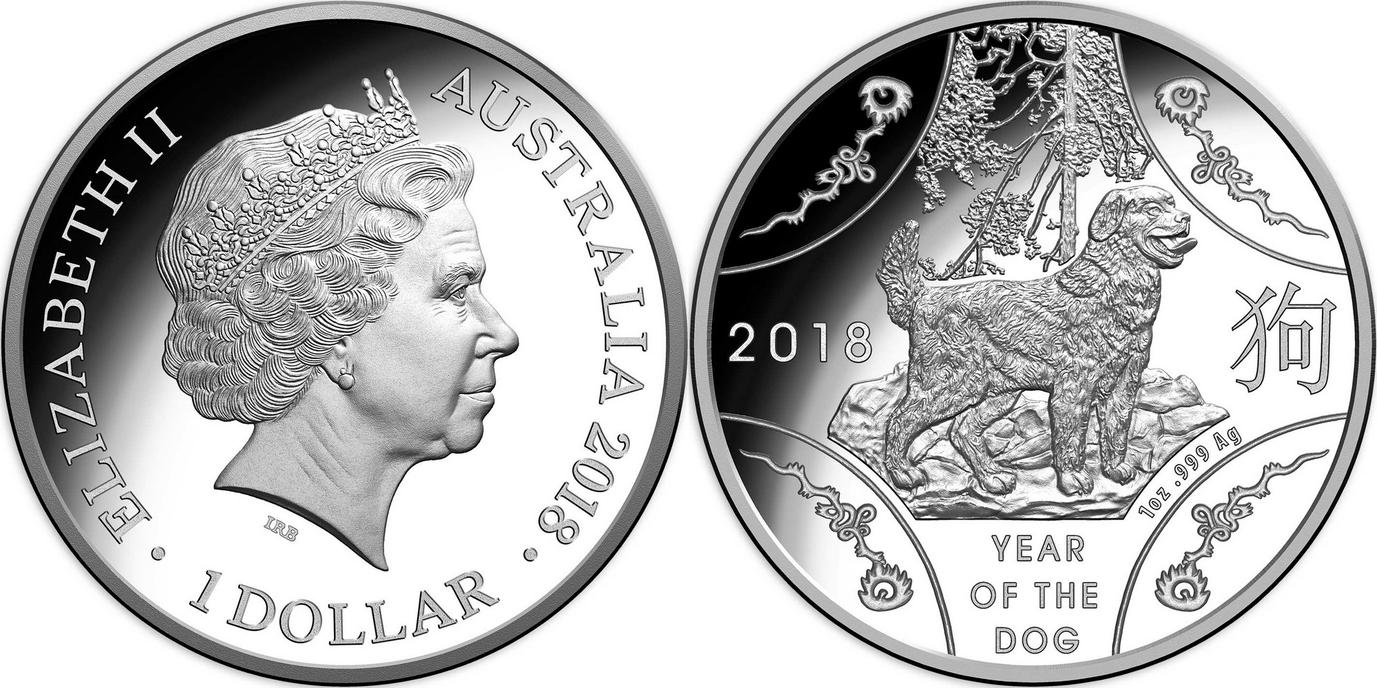 australie 2018 chien ram 1 oz