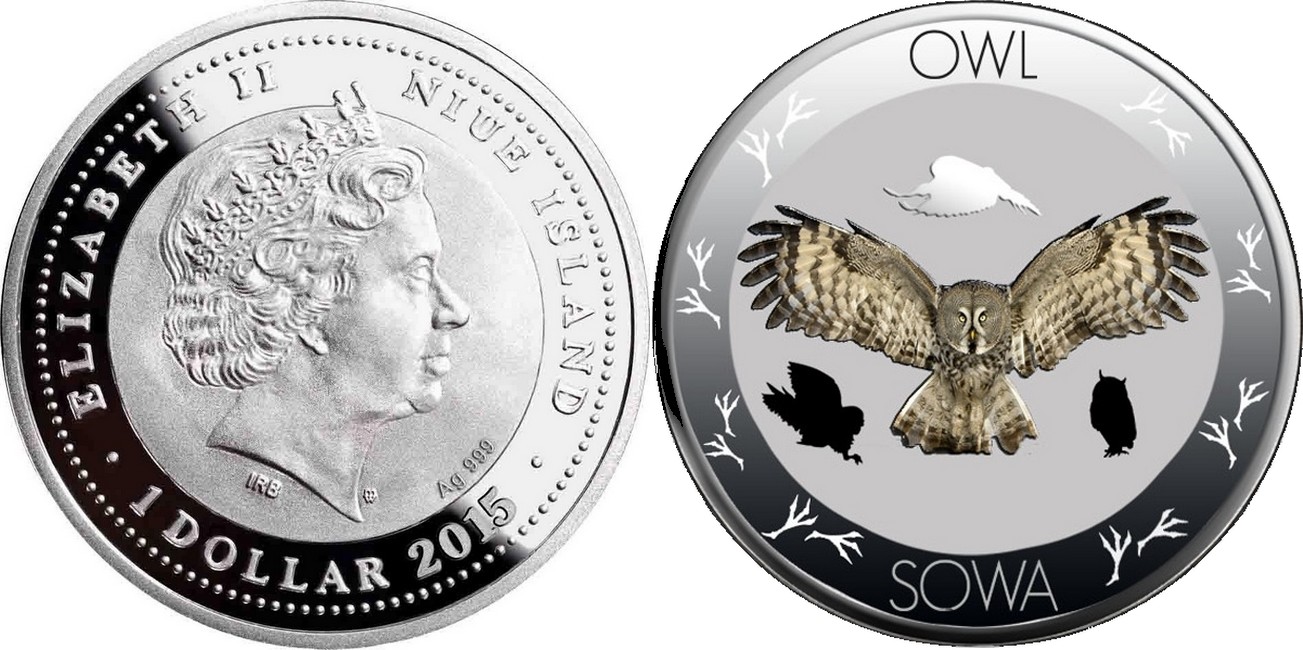 niue 2015 vie sauvage polonaise hibou