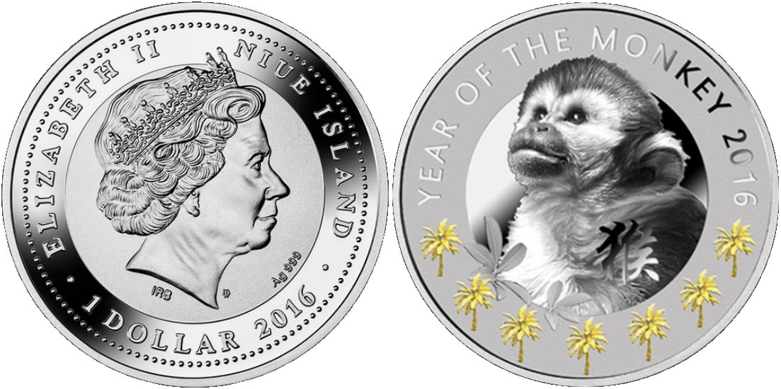 niue 2016 singe palmiers