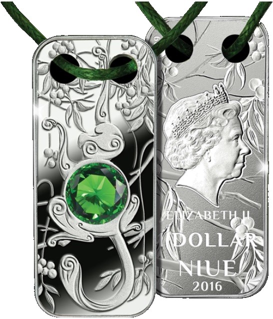 niue 2016 singe pendentif