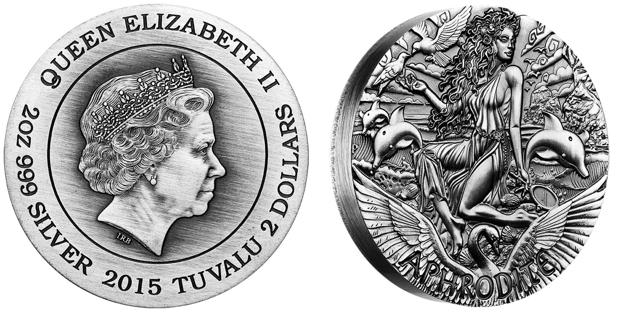 tuvalu 2015 dieux de l'oplympe aphrodite